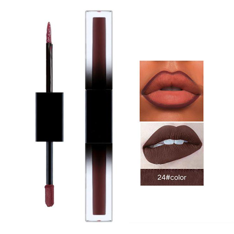 Veelkleurige dubbele kop matte lipliner lipglossleverancier