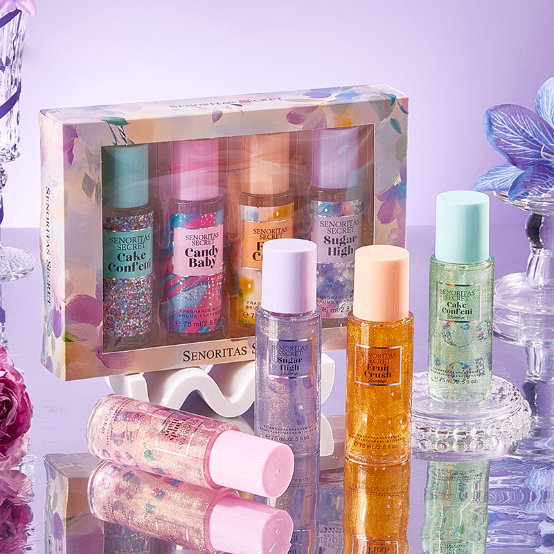 4PCS 75ml * 4 Eau de Parfum Florals Body Spray Vrouwelijke Fruitige 75ml Body Mist Cadeauset