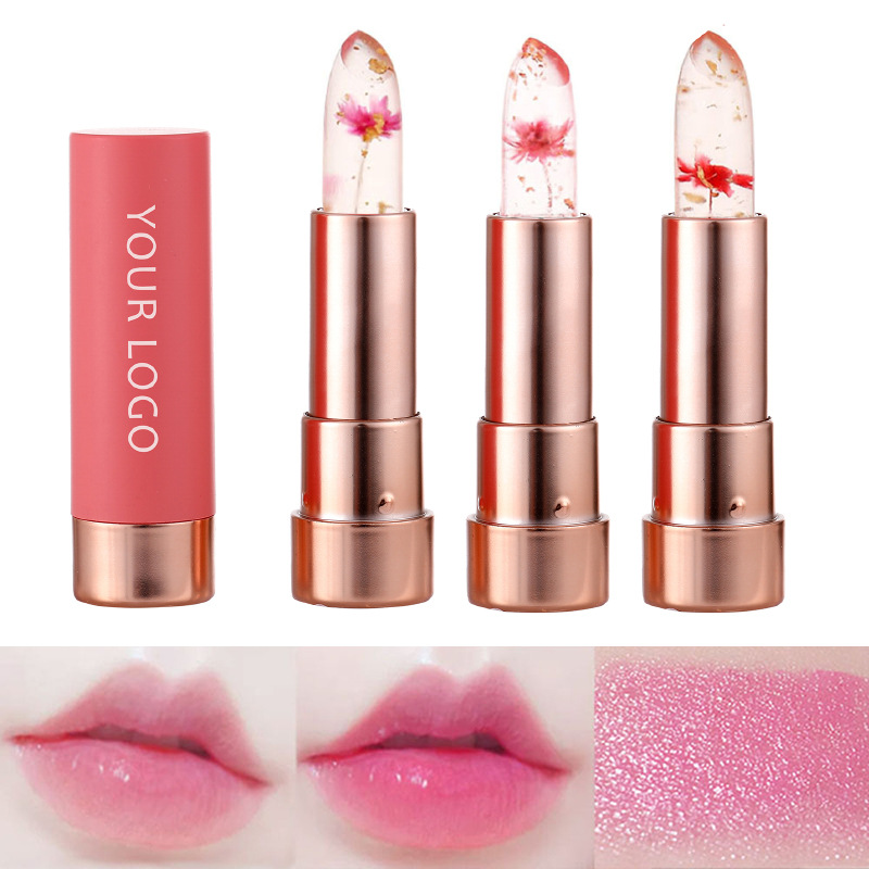 Kleurveranderende Jelly Lipstick helder met bloem